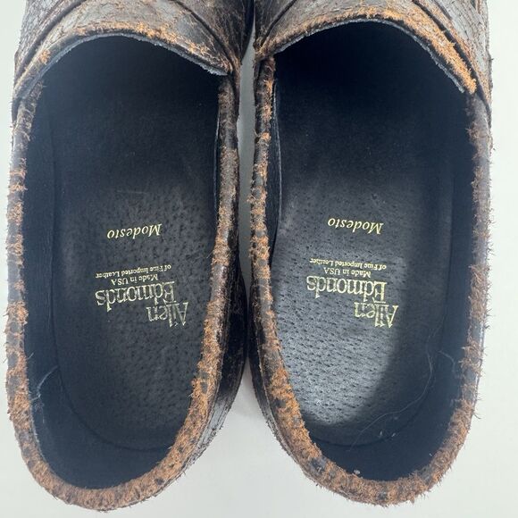 Allen Edmonds Modesto Loafers Shoes Intentionally Distressed Leather brown 8.5 D - Picture 10 of 11